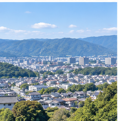 醍醐・石田・小栗栖・山科エリアの住宅地を望むイメージ