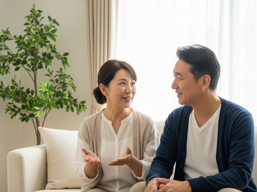 住まいの選択肢についてご夫婦で相談されている様子